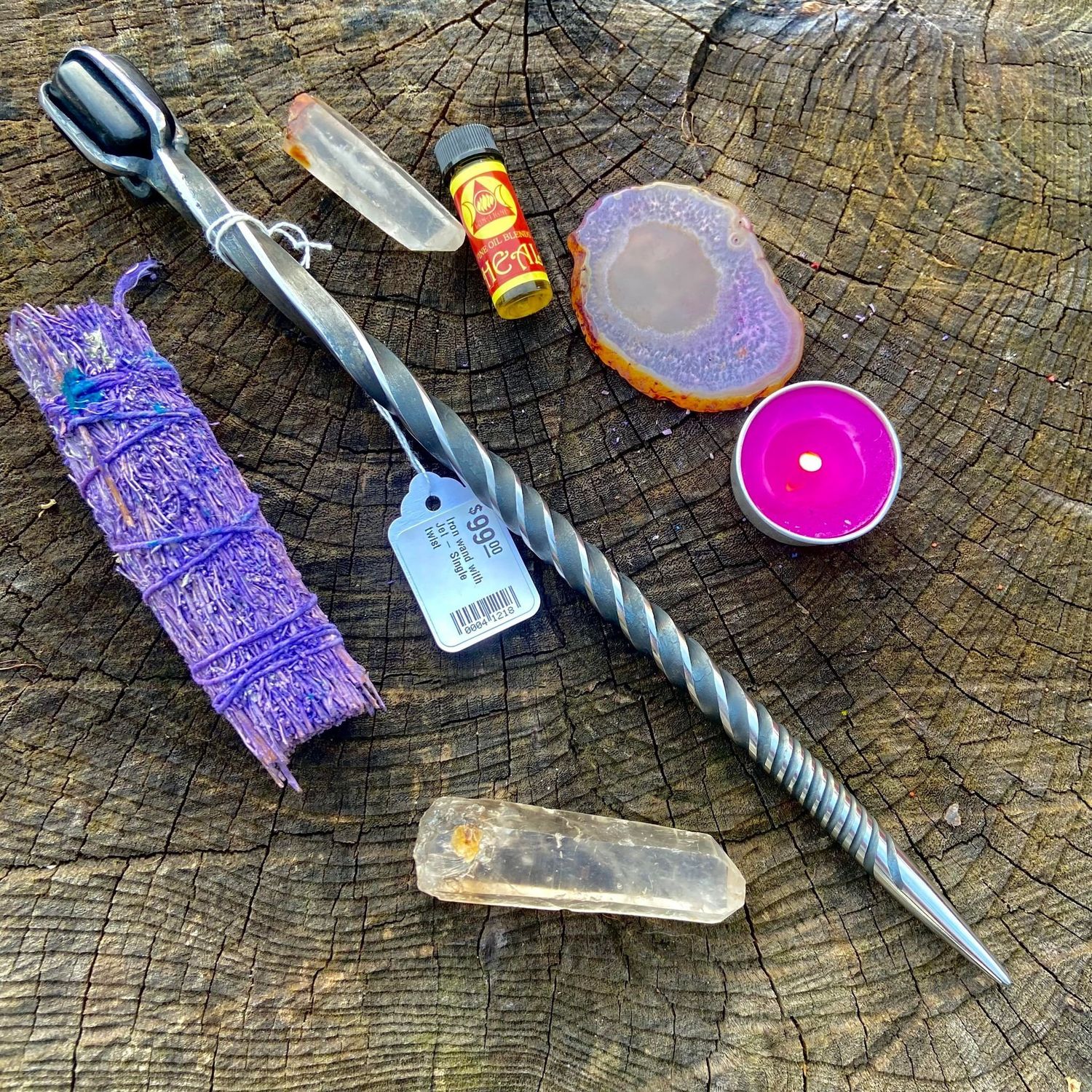 Iron wand with Jet - Single twist