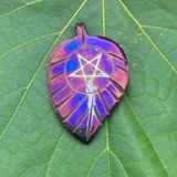 Luna Ignis Hand Forged Unique Reverse Pentagram Leaf Amulet Pendant