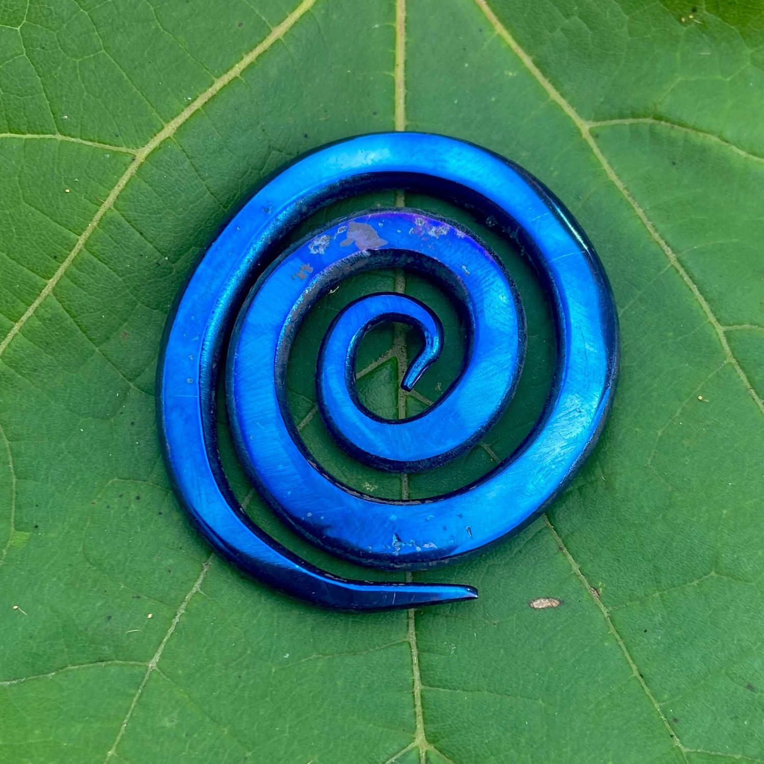 Luna Ignis Colorized Polished Iron Celtic Spiral Amulet Pendant