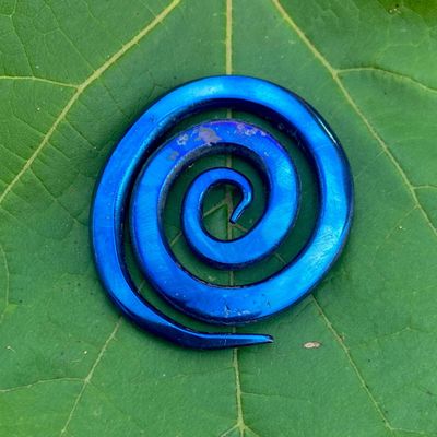 Luna Ignis Colorized Polished Iron Celtic Spiral Amulet Pendant