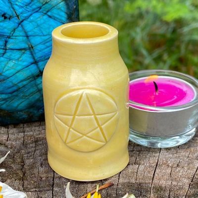Luna Ignis Ceramic  Small Witch Bottle Yellow For Air