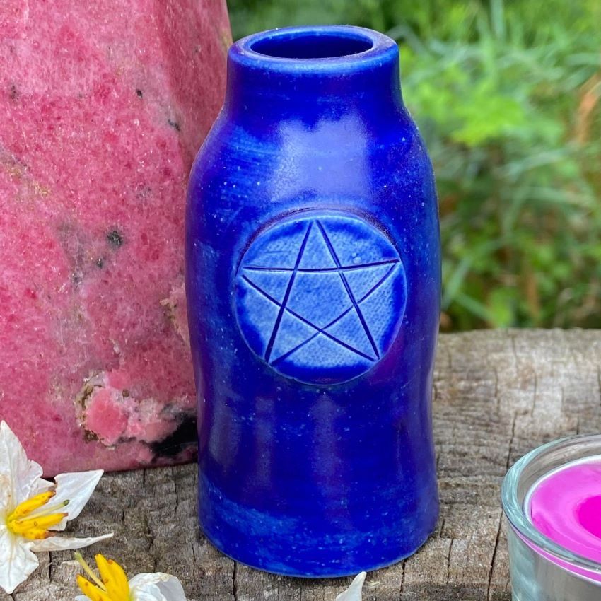 Luna Ignis Ceramic  Large Witch Bottle Blue For Water