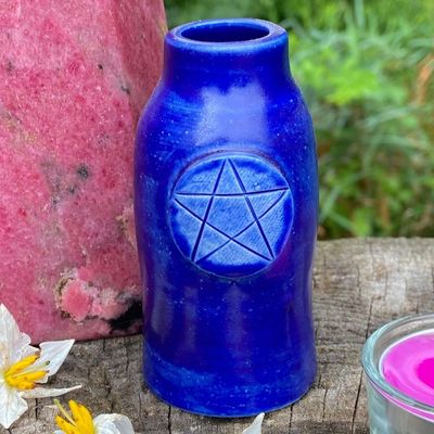 Luna Ignis Ceramic  Large Witch Bottle Blue For Water