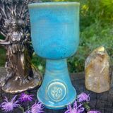 Luna Ignis Ceramic Chalice Light Blue Droplets