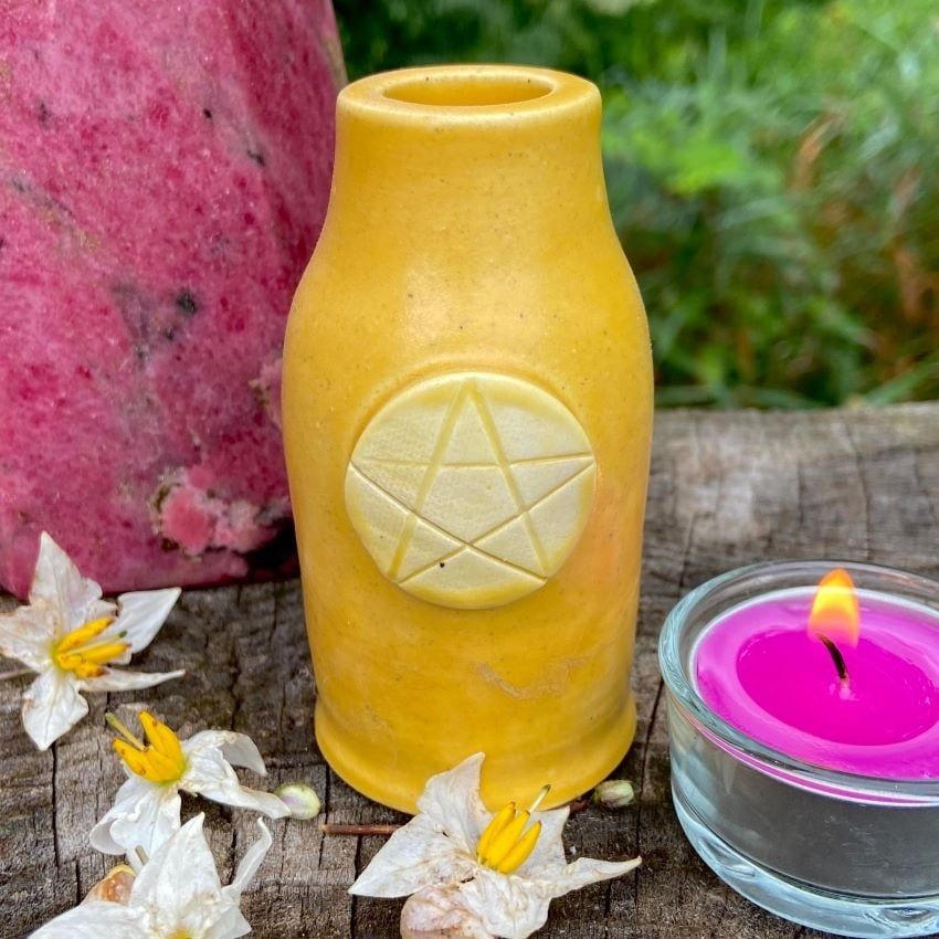 Luna Ignis Ceramic  Large Witch Bottle Yellow For Air