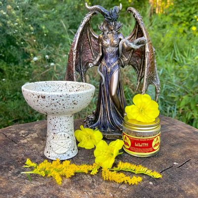Luna Ignis Ceramic Incense Burner Light Blue Pentacle