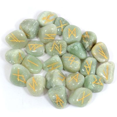 Green Aventurine Rune Set