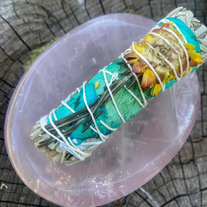 Medium Smudge Sweet Success White Sage Floral 4 Inches