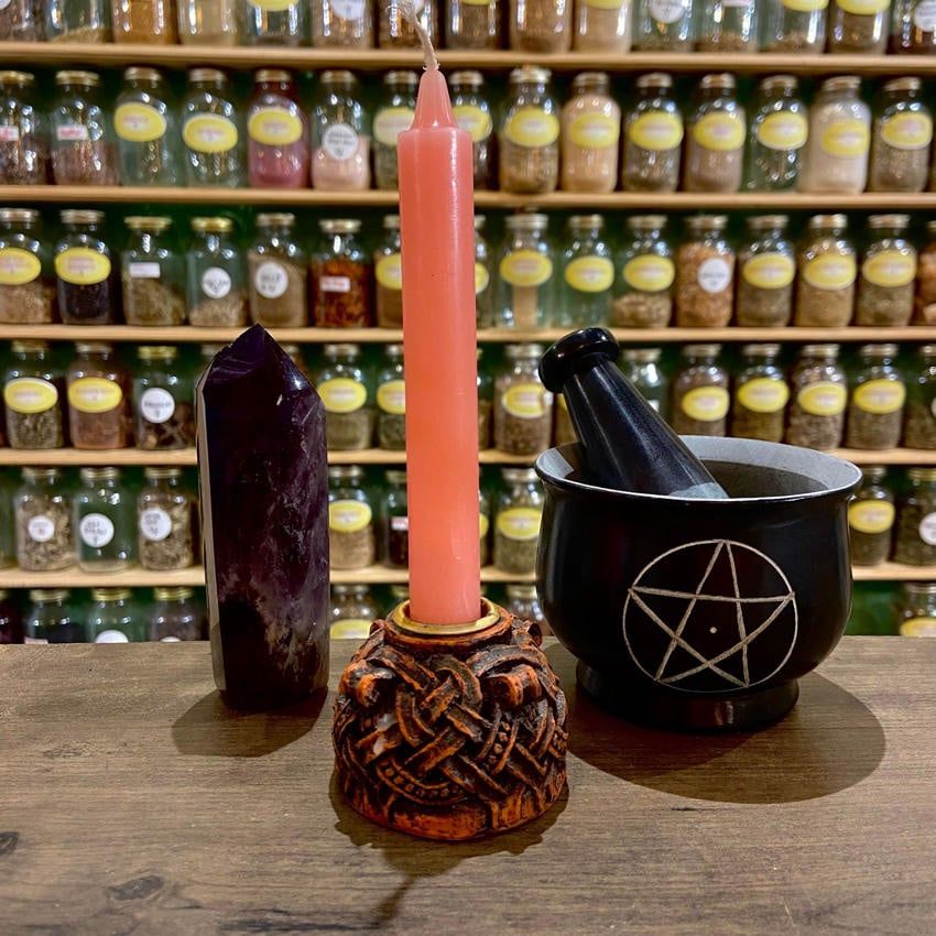 Pink Household Size Spell Candle