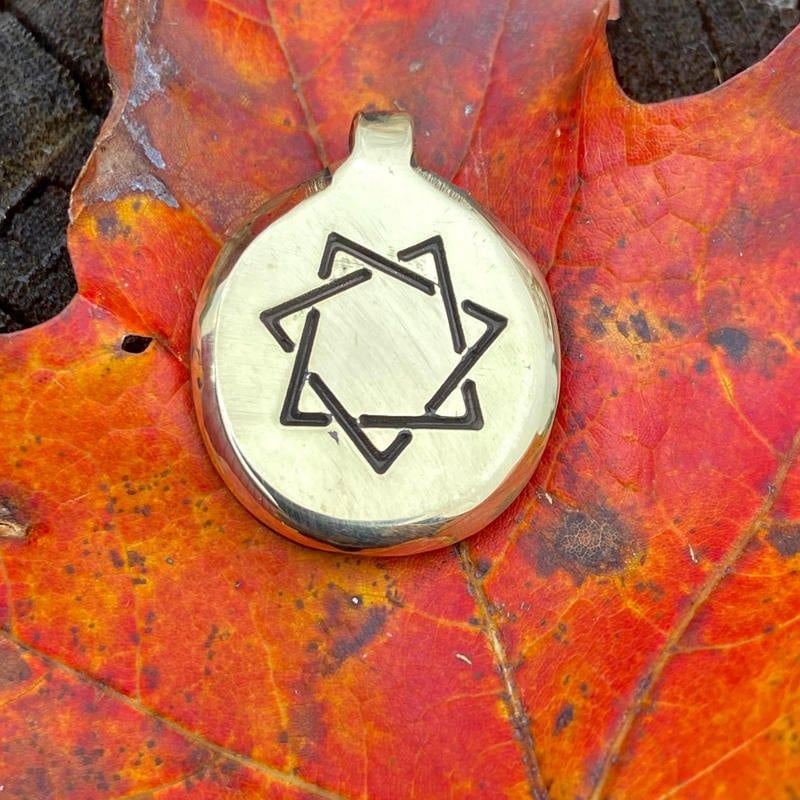 Luna Ignis Hand Crafted Brass Star Of Babalon Amulet pendant