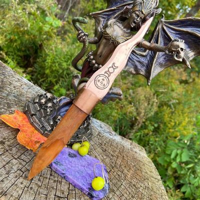 Copper and Apple Lilith Athame Vertical Triple Moon Cunning Craft