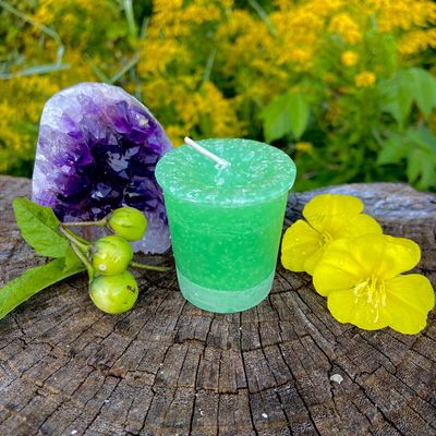 Crystal Journey Reiki Charged Herbal Magic Spell Votives - Abundance