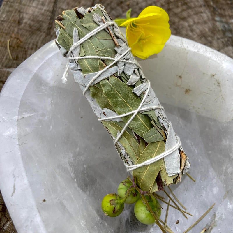 Medium Smudge White sage and Bay aka Laurel