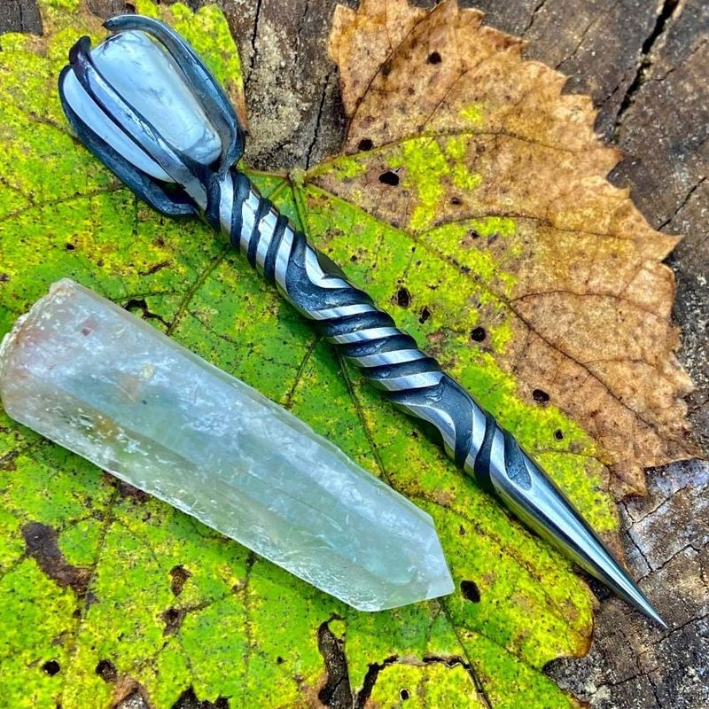 Iron Burin with Howlite - Triple Twist