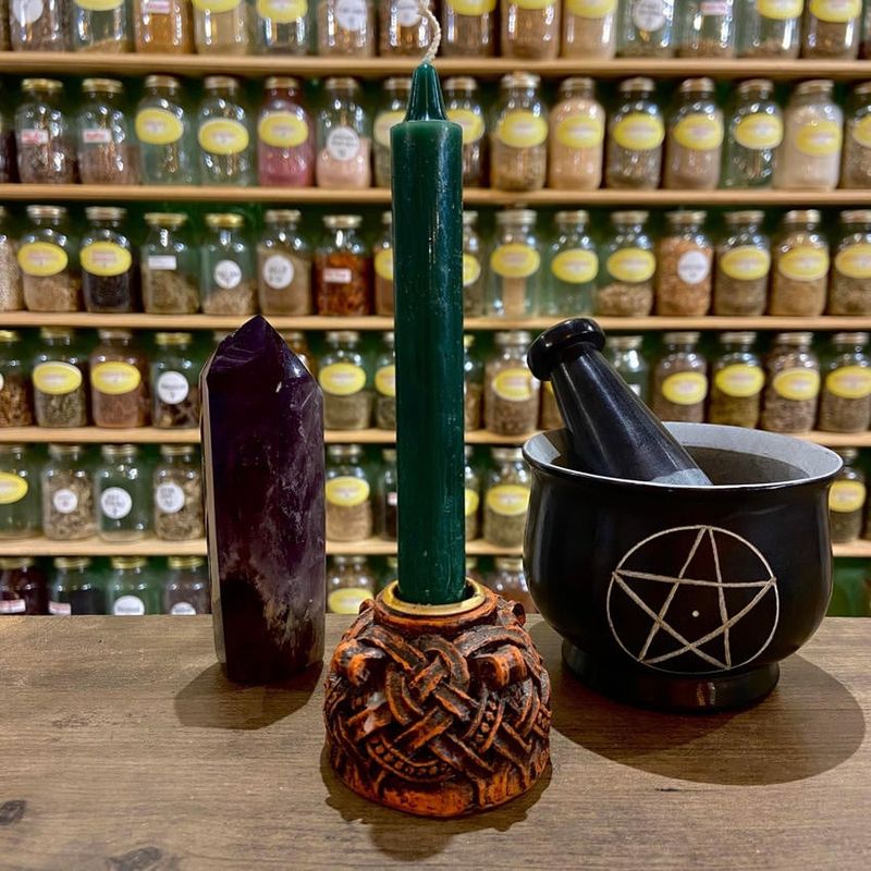 Green Household Size Spell Candle