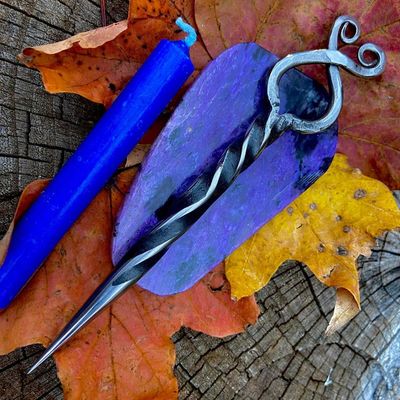 Troll Cross Iron Burin or Candle Scribe Double Twist