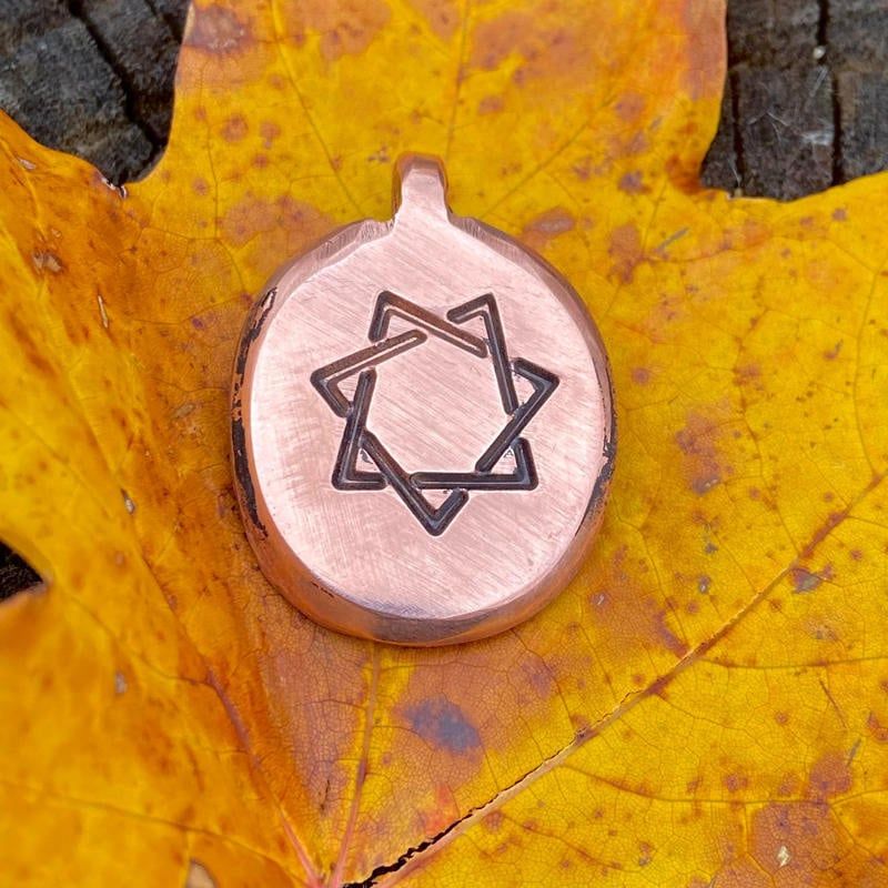 Luna Ignis Hand Crafted Copper Star Of Babalon Amulet pendant