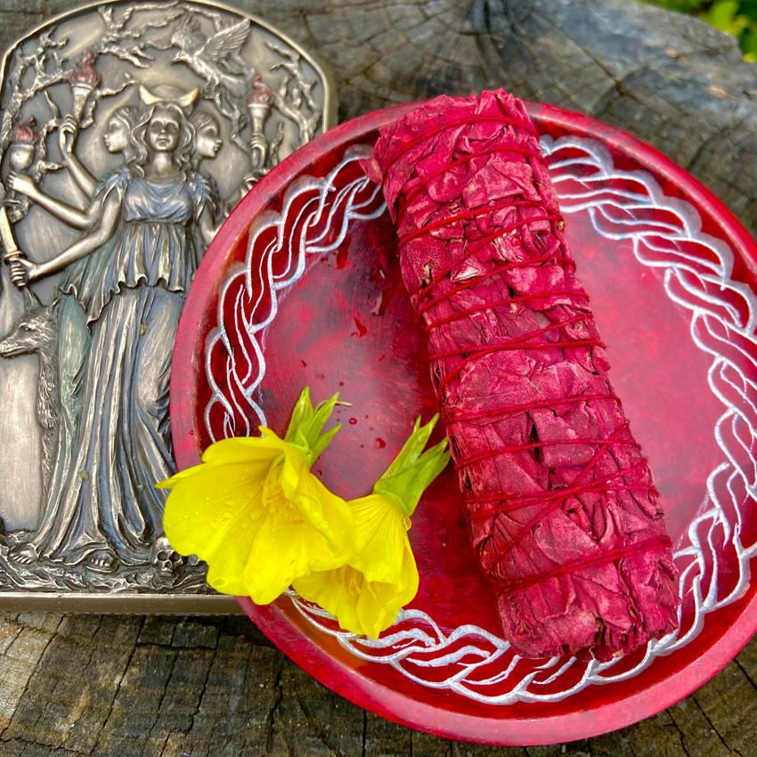 Medium Smudge White Sage Infused Dragons Blood 4 Inches