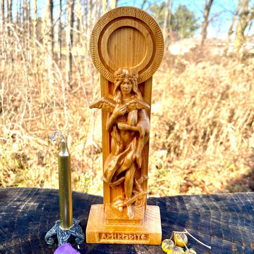 Wooden Aphrodite Statue Hand Carved