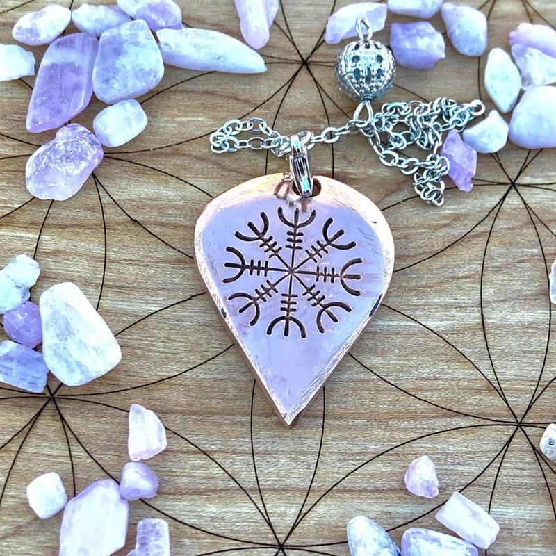 Luna Ignis Artisan Copper Pendulum Hand Crafted with Helm Of Awe