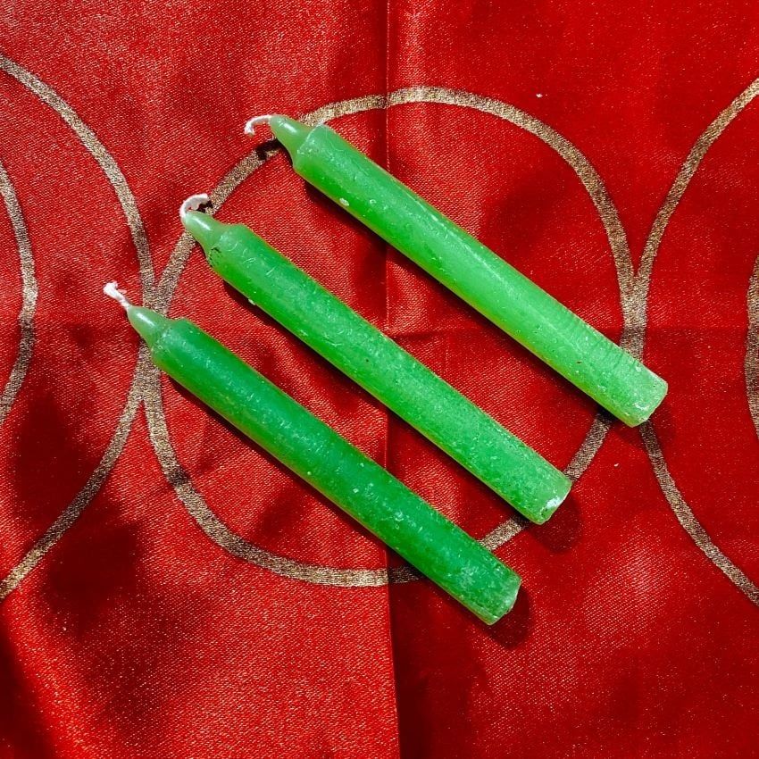 Three Light Green Chime Spell Candles At 35c Each