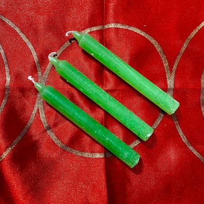 Three Light Green Chime Spell Candles At 35c Each