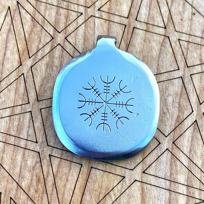 Luna Ignis Hand Forged Helm Of Awe Pendant Brushed Finish