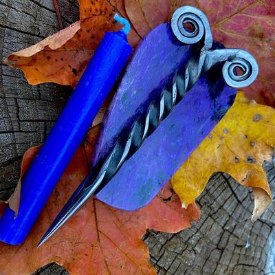 Celtic Double Spiral Iron Burin or Candle Scribe Single Twist