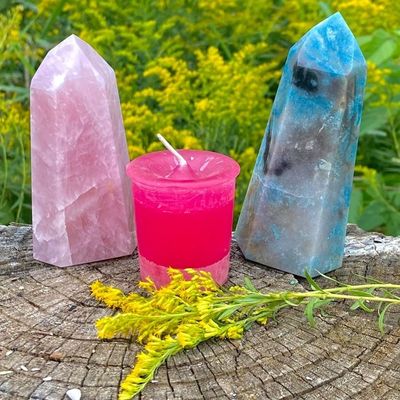 Crystal Journey Reiki Charged Herbal Magic Spell Votives - Manifest A Miracle
