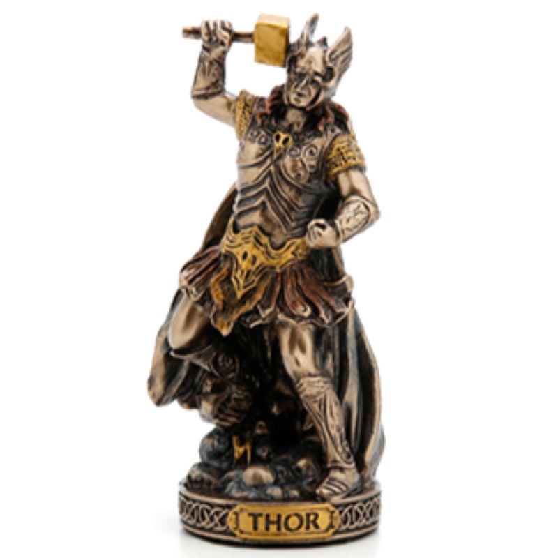 Norse Mini Statue - Thor (Bronze)