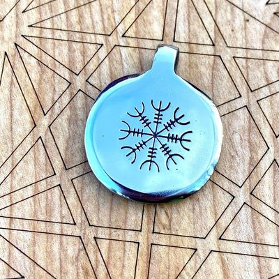 Luna Ignis Hand Forged Helm Of Awe Pendant Polished