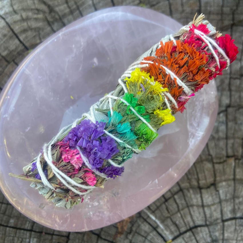 Medium Smudge White Sage  Seven Chakra 4 Inches