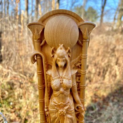 Wooden Bastet Statue Hand Carved