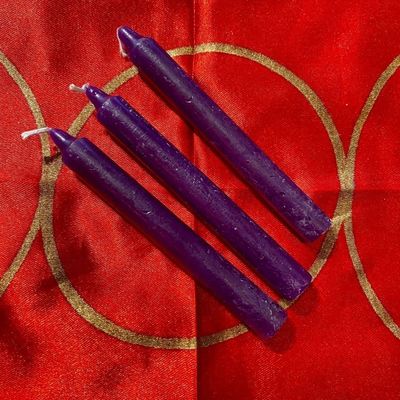 Three Dark Purple Chime Spell Candles At 35c Each