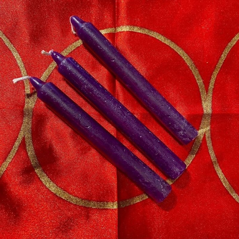 Three Dark Purple Chime Spell Candles At 35c Each