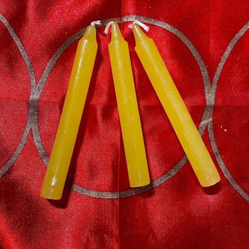Three Yellow Chime Spell Candles At 35c Each
