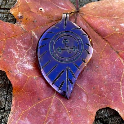 Luna Ignis Hand Forged Unique Lilith Leaf Pendant Alternate Design