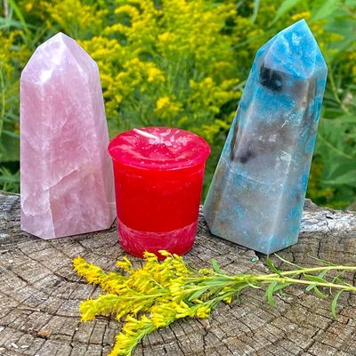 Crystal Journey Reiki Charged Herbal Magic Spell Votives - Courage