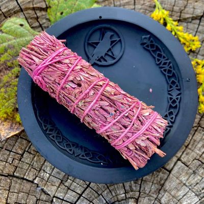 Medium Smudge White Sage  Infused With Rose 4 Inches