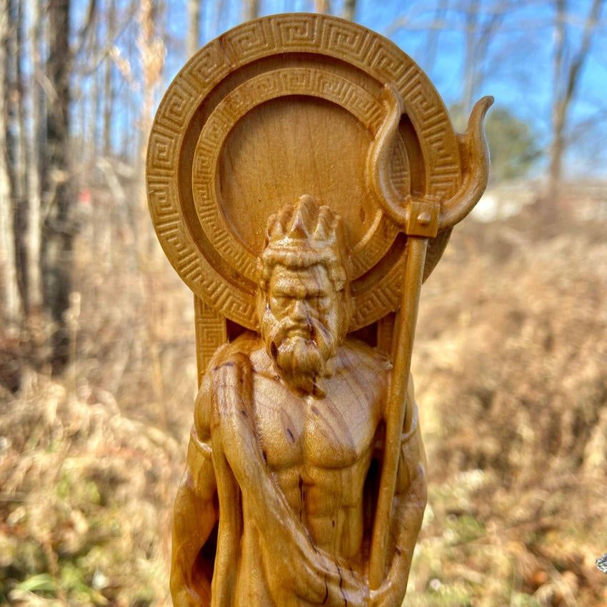 Wooden Hades Statue Hand Carved
