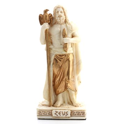 Greek Mini Statue - Zeus (White &amp; Gold)