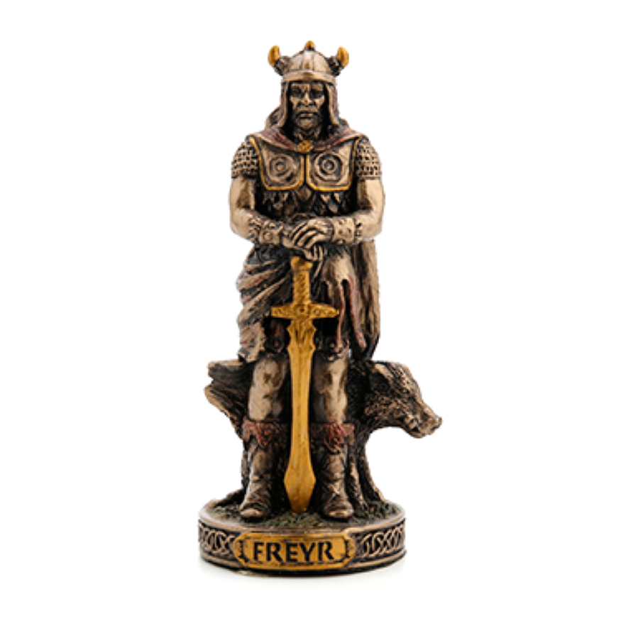 Norse Mini Statue - Freyr (Bronze)