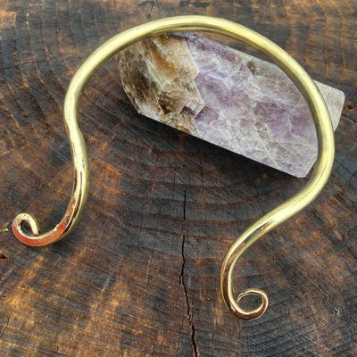 Brass Torc Hand Crafted Small no2