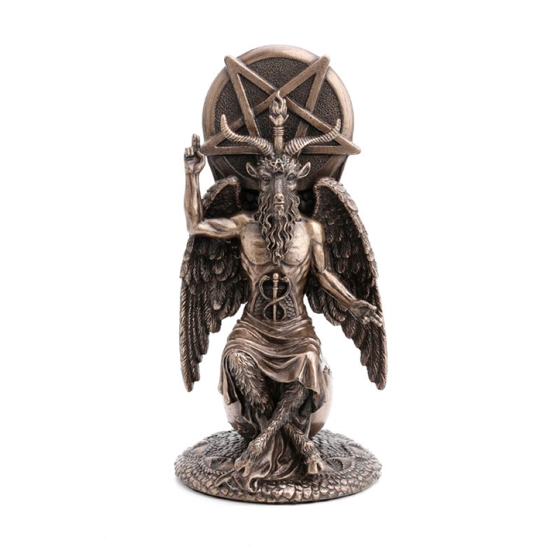 Statue of Baphomet Sitting on Globe (8.5in)
