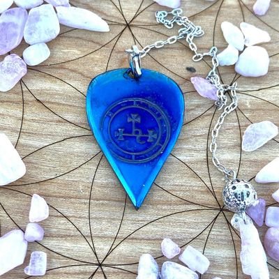 Luna Ignis Pendulum Hand forged colorized iron with Lilith Sigil