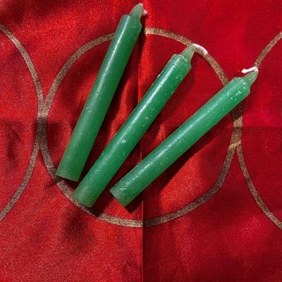Three Dark Green Chime Spell Candles At 35c Each