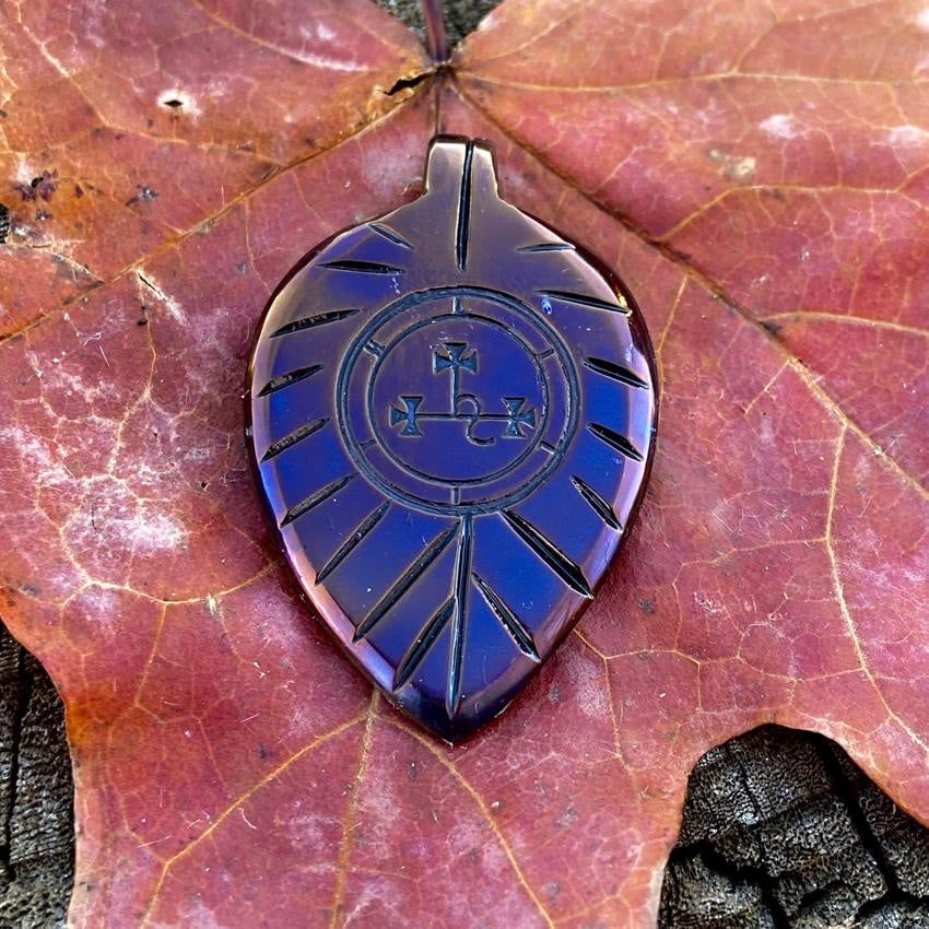 Luna Ignis Hand Forged Unique Lilith Leaf Pendant