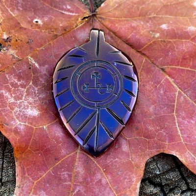 Luna Ignis Hand Forged Unique Lilith Leaf Pendant