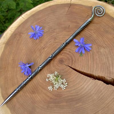 Artisan Iron Wand with Spiral