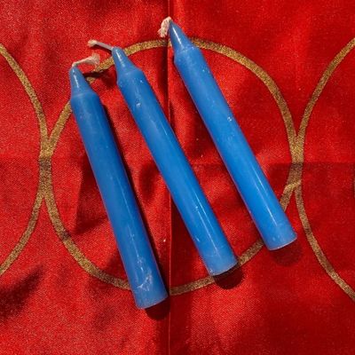 Three Light Blue Chime Spell Candles At 35c Each